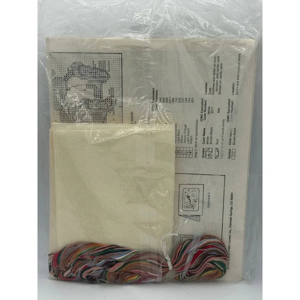 Vintage 1988 Current Critters Counted Cross Stitch Christmas Cards Kit Set of 4